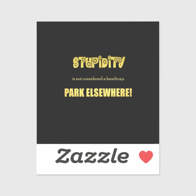 Funny Handicap Parkwitz Aufkleber (Blatt)
