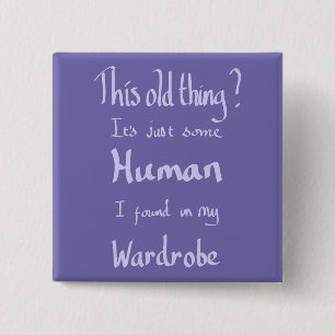 Funny Handwriting Fashion Joke Quote Spaß Lila Button