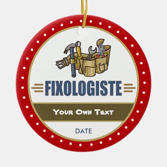 Funny Handyman Keramik Ornament (Vorne)