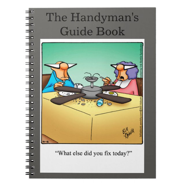 Funny Handyman's Guide Notebook Geschenk Notizblock (Vorderseite)