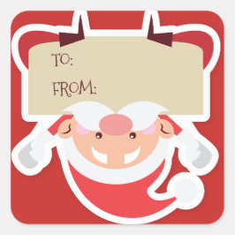 Funny Hanging Weihnachtsgeschenksticker Quadratischer Aufkleber