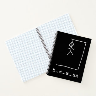 Funny Hangman Hausaufgaben School Notebook Notizbuch