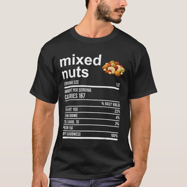 Funny Hanksgiving Food Apparel, Mixed Nuts Nutriti T-Shirt (Vorderseite)
