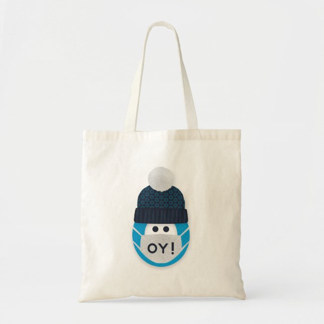 Funny Hanukkah Holiday Masked Charakter Oy! Tragetasche (Vorne)