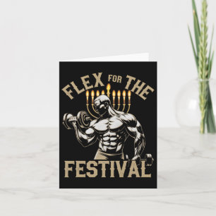 Funny Hanukkah Jewish Gym Workout Flex Festival Karte