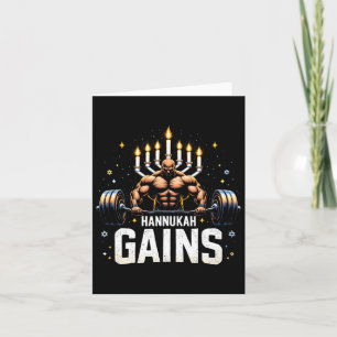 Funny Hanukkah Jewish Gym Workout Hannukah Gains Karte
