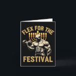 Funny Hanukkah jüdische Gym Workout Flex für die F Karte<br><div class="desc">Funny Hanukkah Jewish Gym Workout Flex für das Festival</div>