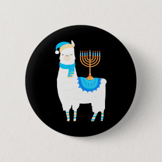 Funny Hanukkah Llama für Alpaka Liebhaber am Button
