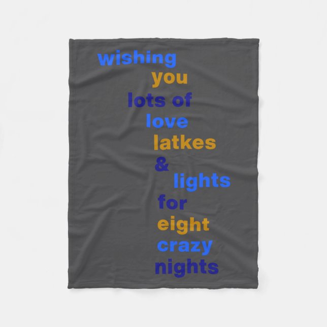 Funny Hanukkah Love Latkes Lights In Blue  Fleecedecke (Vorderseite)