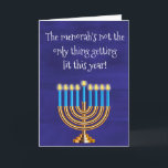 Funny Hanukkah Menorah Feiertagskarte<br><div class="desc">Dieses Design entstand aus meiner einzigartigen Acrylmalerei. Sie kann personalisiert werden, indem Sie auf die Schaltfläche Anpassen klicken und den Namen, die Initialen oder die Wörter ändern. Sie können auch die Textfarbe und den Textstil ändern oder den Text für nur ein Bild löschen. Kontaktieren Sie mich unter colorflowcreations@gmail.com , wenn...</div>