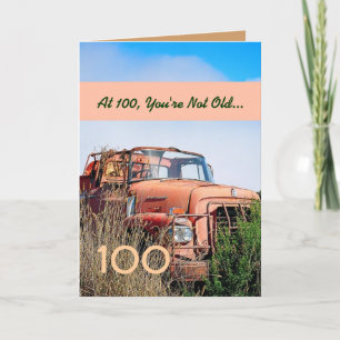 FUNNY Happy 100. Geburtstag Vintager LKW 100A Karte
