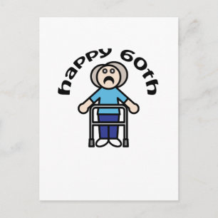 Funny, "Happy 60." altes Frauendesign Postkarte