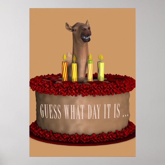 Funny Happy Birthday Camel Poster (Vorne)