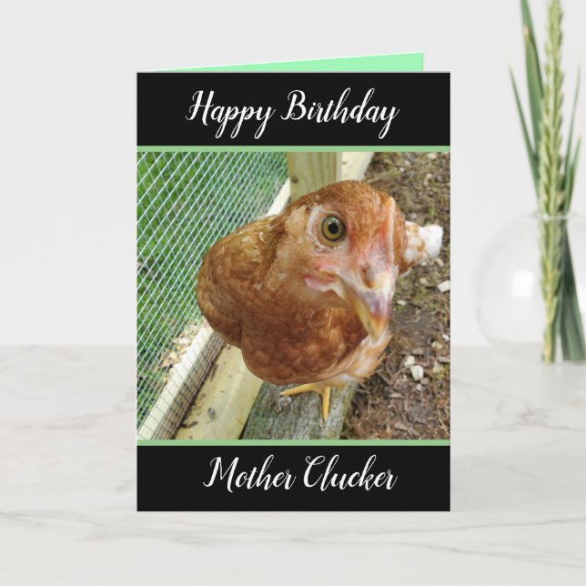 Funny Happy Birthday Chicken Karte (Vorderseite)