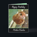 Funny Happy Birthday Chicken Karte<br><div class="desc">Funny chicken humor,  Happy Birthday Mother Clucker,  Don't get too fried,  birthday card.</div>