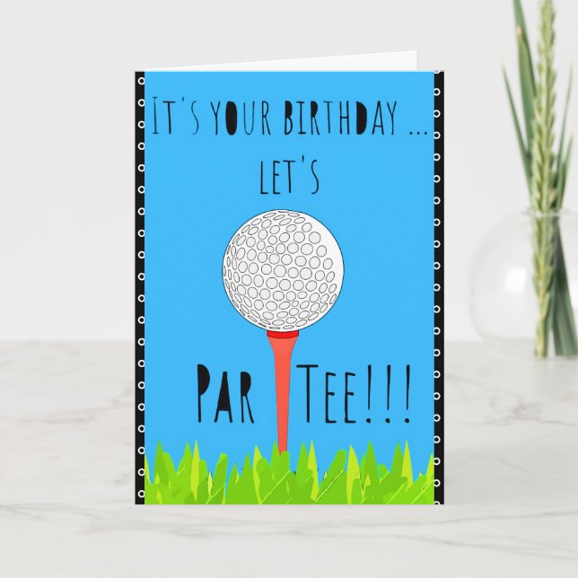 Funny Happy Birthday Golf Lasse Par T-Shirt Karte (Vorderseite)