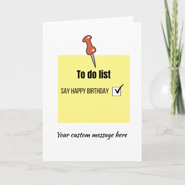 Funny Happy Birthday Note Card Karte (Vorderseite)