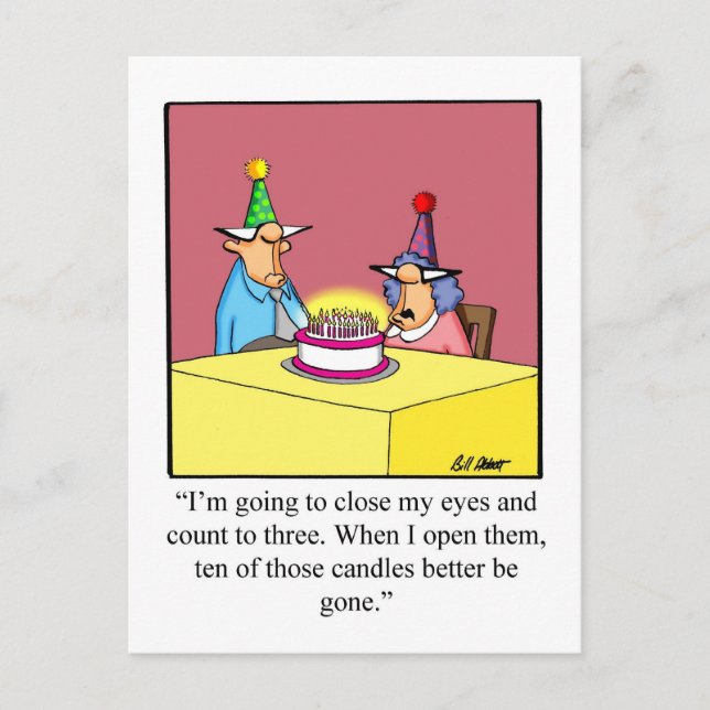 Funny Happy Birthday Postcard Postkarte (Vorderseite)