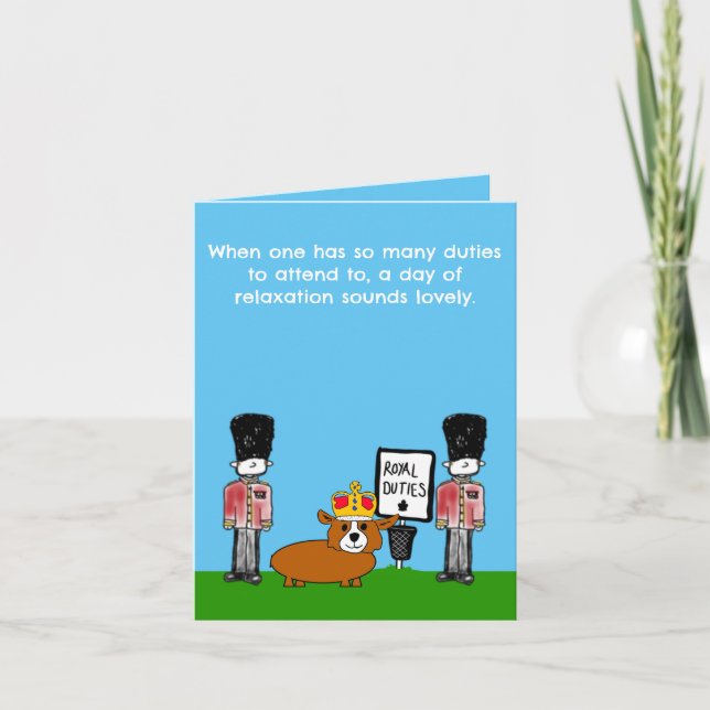 Funny Happy Birthday Royal Corgi Dog Card Karte (Vorderseite)