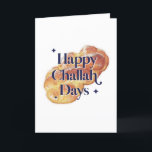 Funny Happy Challah Days Hanukkah Watercolor  Feiertagskarte<br><div class="desc">© Gorjo Designs. Made for you via Zazzle Plattform.

// Benötigen Sie Hilfe bei der Anpassung Ihres Designs? Andere Ideen got? Kontaktieren Sie mich (Zoe) direkt über den unten stehenden Kontaktknopf.</div>