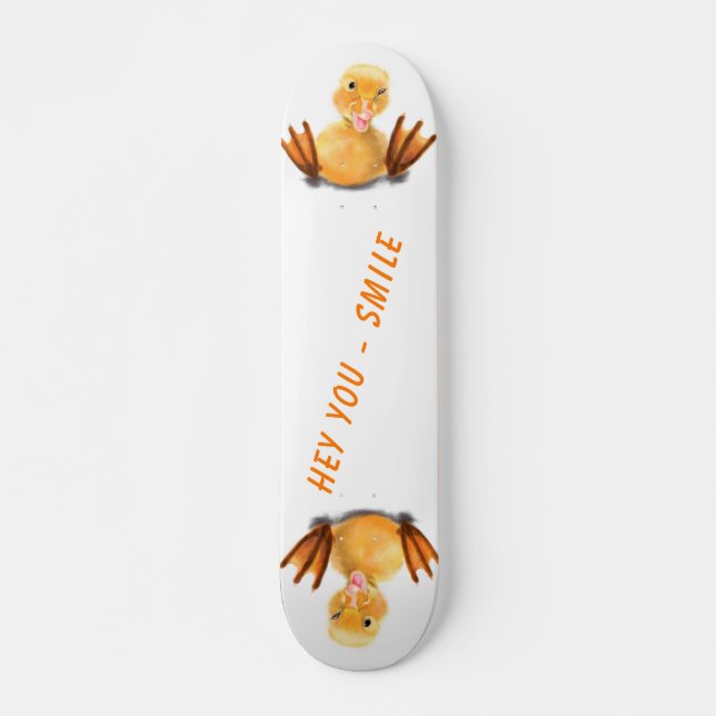 Funny Happy Duck Skateboard - Lächeln (Vorne)