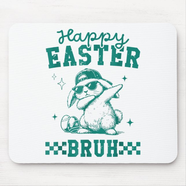 Funny Happy Easter Bruh Bunny Dabbing Niedlich Ost Mousepad (Vorne)