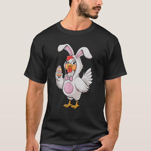 Funny Happy Easter Chicken Bunny Fun Eggs Farm Eas T-Shirt (Vorderseite)
