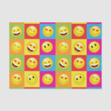Funny Happy Emoji Smilie Faces Kids Party Paper