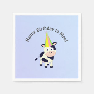 Funny Happy Geburtstag bis Moo Niedliches Party Ku Serviette