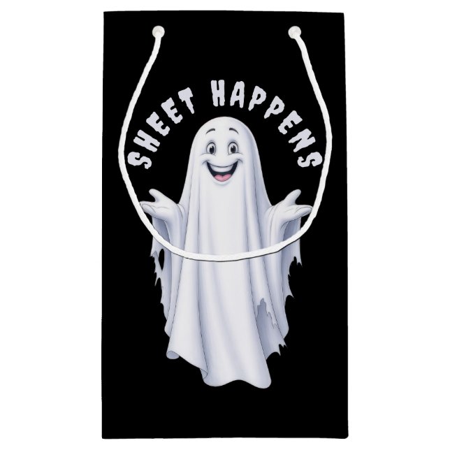 Funny Happy Ghost Gift Bag Kleine Geschenktüte (Rückseite)