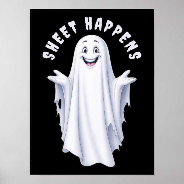 Funny Happy Ghost Poster (Vorne)