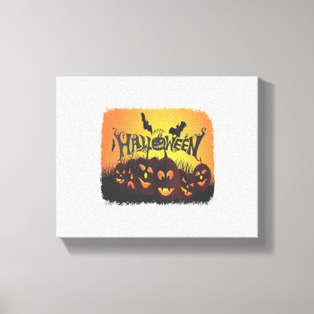 Funny Happy Halloween Design Leinwanddruck (Vorderseite)