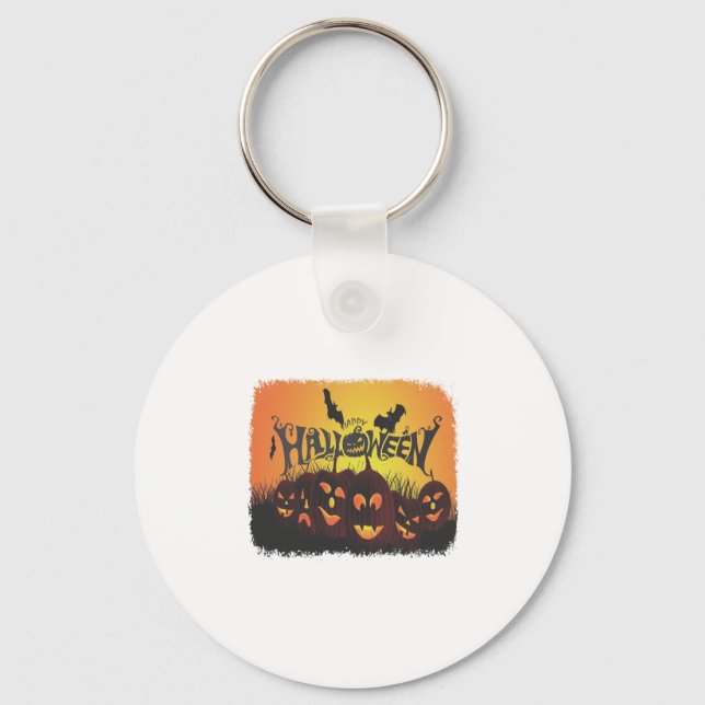 Funny Happy Halloween Design Schlüsselanhänger (Vorderseite)