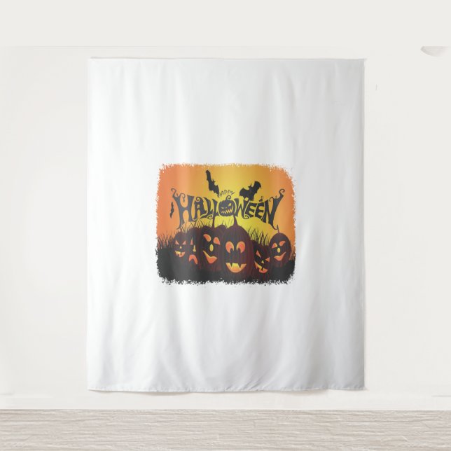 Funny Happy Halloween Design Wandteppich (Vorderseite)