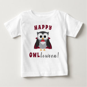 Funny Happy Halloween Owl Vampire Trick oder Treat Baby T-shirt