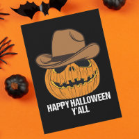 Funny Happy Halloween Y'all Cowboy Kürbislaterne