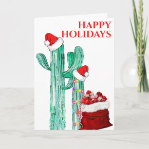 Funny Happy Holidays Südwest Saguaro Cactus Feiertagskarte
