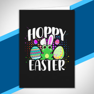 Funny Happy Hoppy Ostereier Niedlich Frosch Bunny Karte