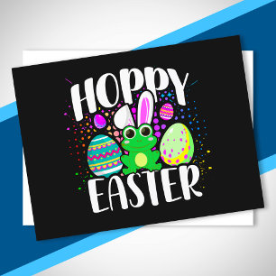 Funny Happy Hoppy Ostereier Niedlich Frosch Bunny Postkarte