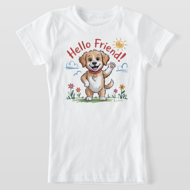 Funny Happy Hund Kinder T - Shirt - Niedlicher Car (Ablage )