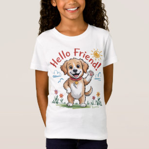 Funny Happy Hund Kinder T - Shirt - Niedlicher Car