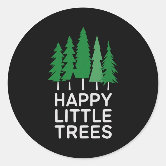 Funny Happy Little Trees Camng  Runder Aufkleber (Vorderseite)