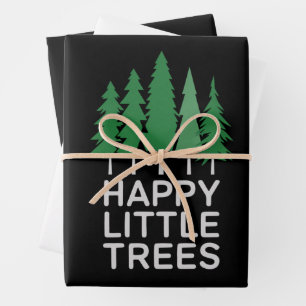 Funny Happy Little Trees Gifts Camping Geschenkpapier Set