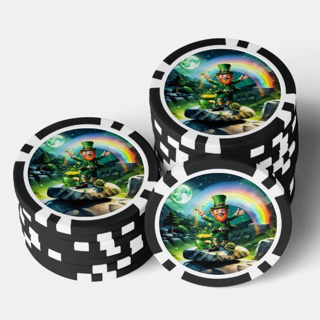 Funny Happy Lprechaun Pokerchips (Stapel)