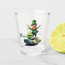 Funny Happy Lprechaun Schnapsglas