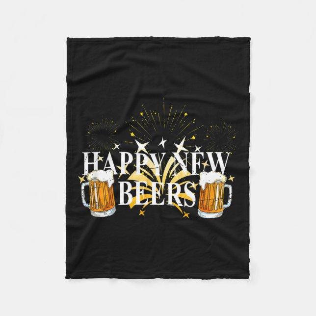 Funny Happy New Beers Drinking 2021 Nye Party Happ Fleecedecke (Vorderseite)