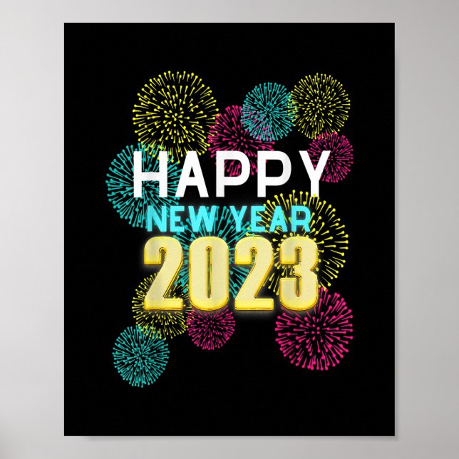 Funny Happy New Year 2023 Silvester Party Coun Poster (Vorne)