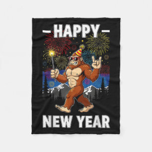 Funny Happy New Year 2026 Bigfoot Lovers New Years Fleecedecke