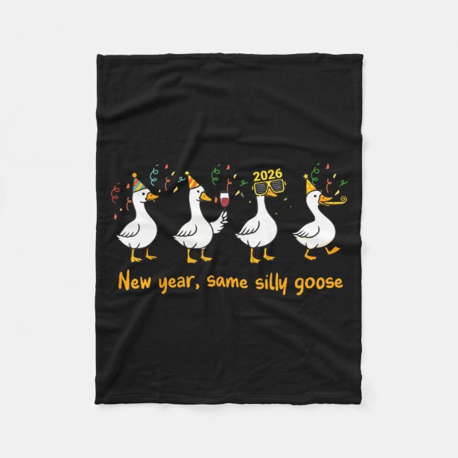 Funny Happy New Year 2026 Same Silly Goose Matchin Fleecedecke (Vorderseite)