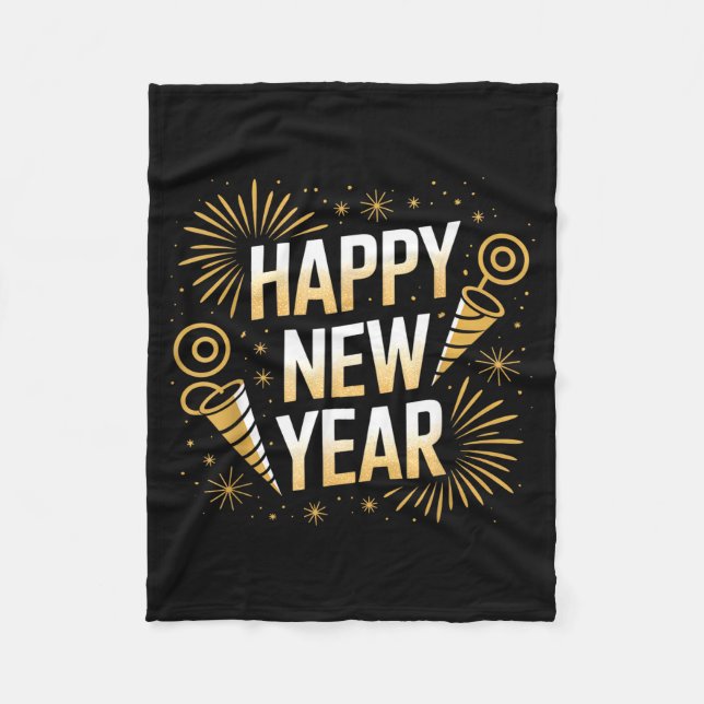 Funny Happy New Year Couple Matching  Fleecedecke (Vorderseite)